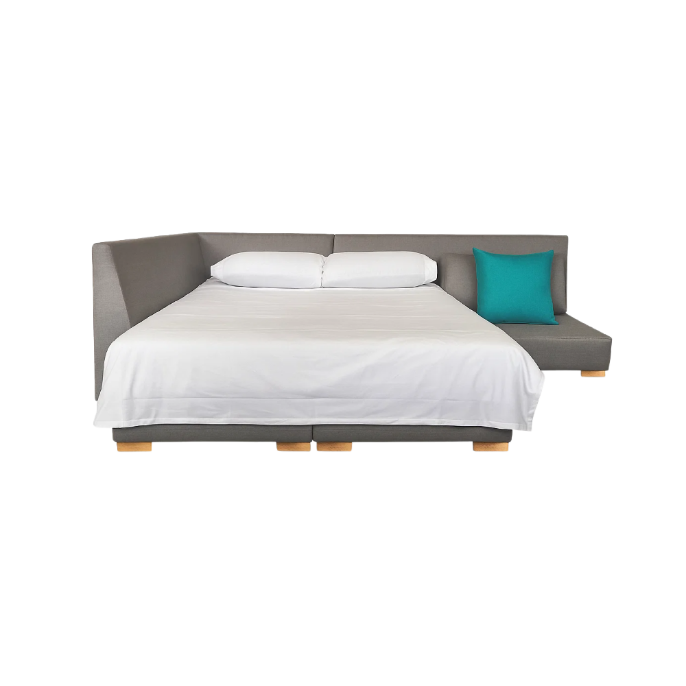 Sofá Cama en L Izquierdo Tito Lona anti fluidos Gris 288x88x83