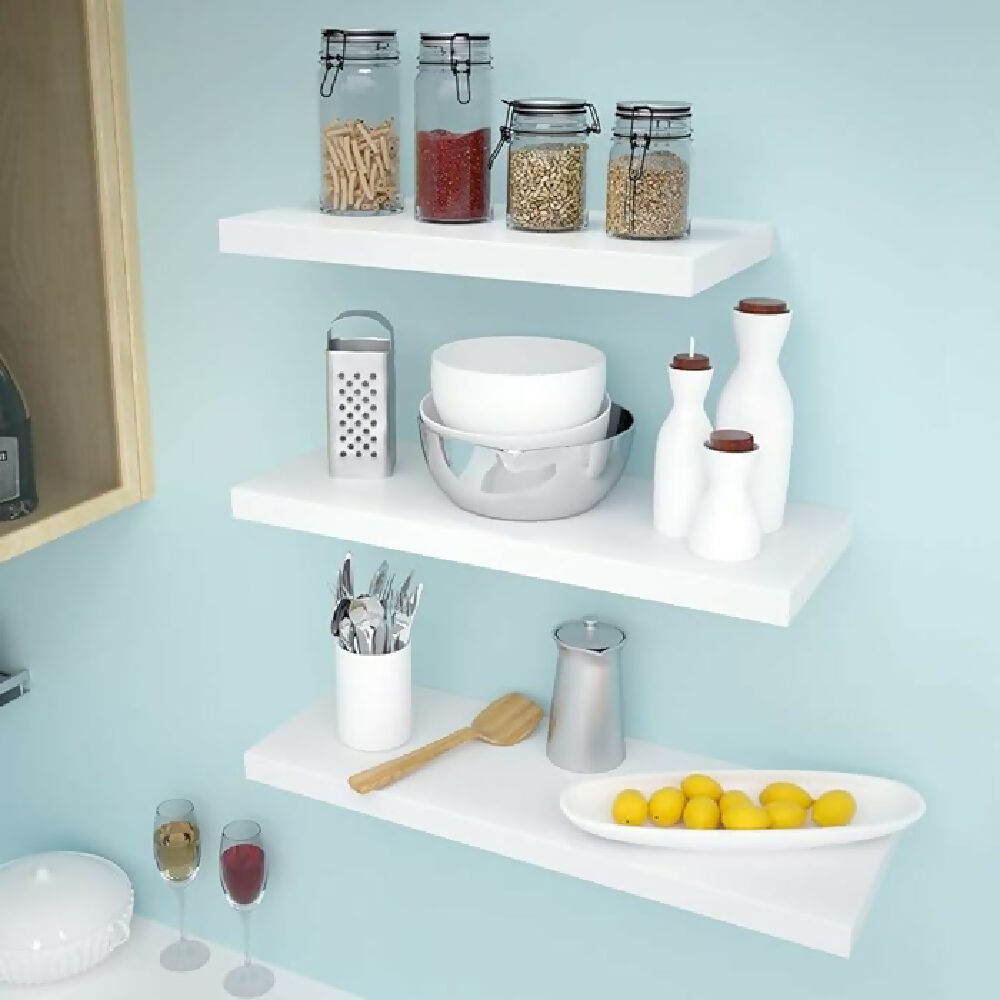 Set De 3 Repisas Lineales Flotantes blanco