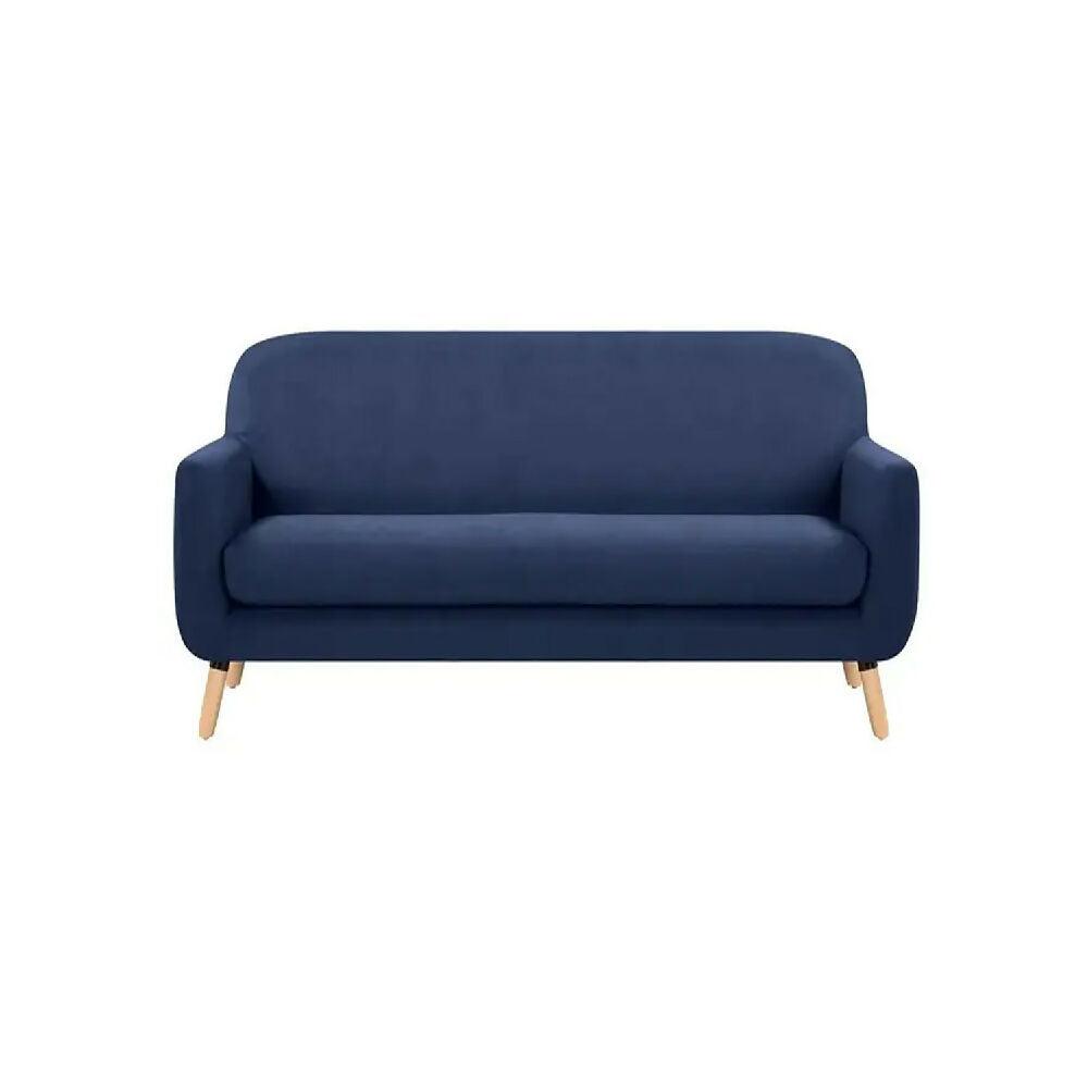 Sofá Kira 2 puestos Azúl terciopelo 154x80x80