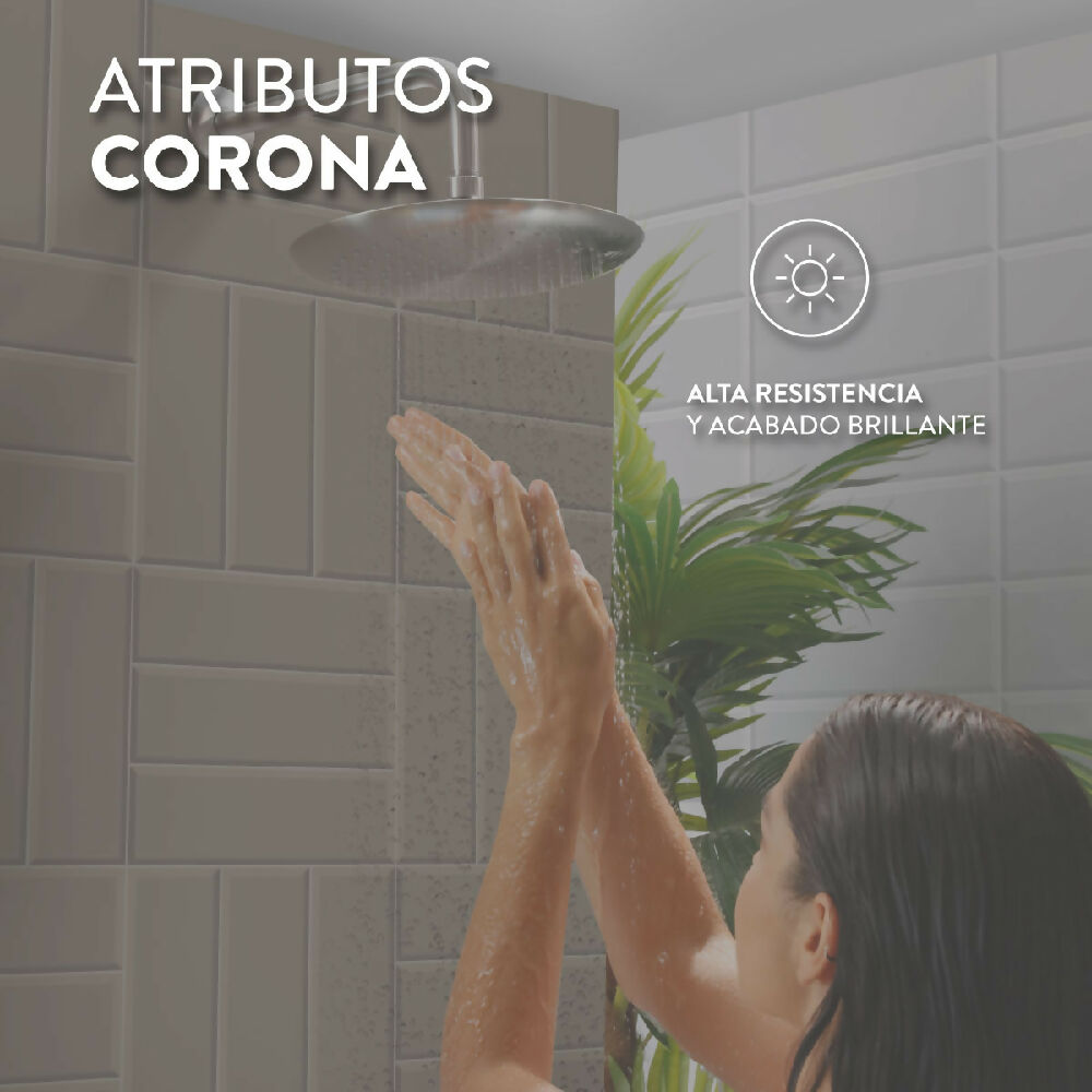 Mezclador Ducha 8 pulgadas Liquid sin diverter Corona