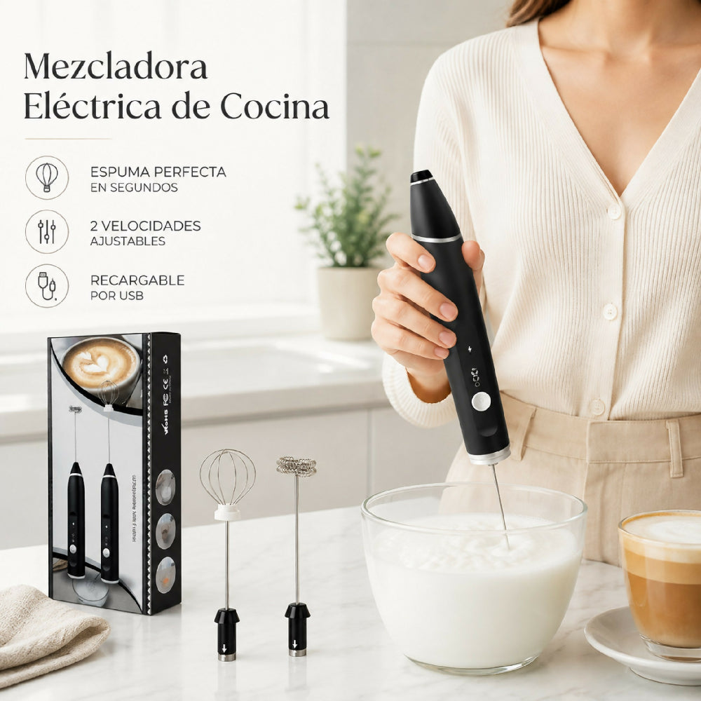 Mini Batidor Espumador Electrico De Leche Y Cafe Portatil A Bateria