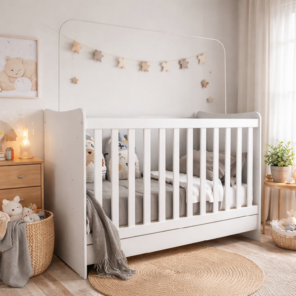 Cuna Bebe Blanca Convertible 4 En 1