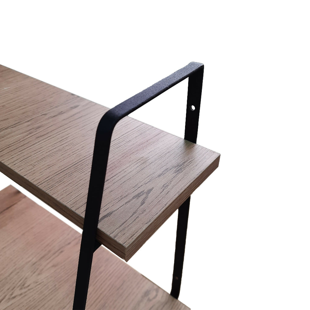 Repisa Biblioteca Metalica Danish, Madera Natural + Negro