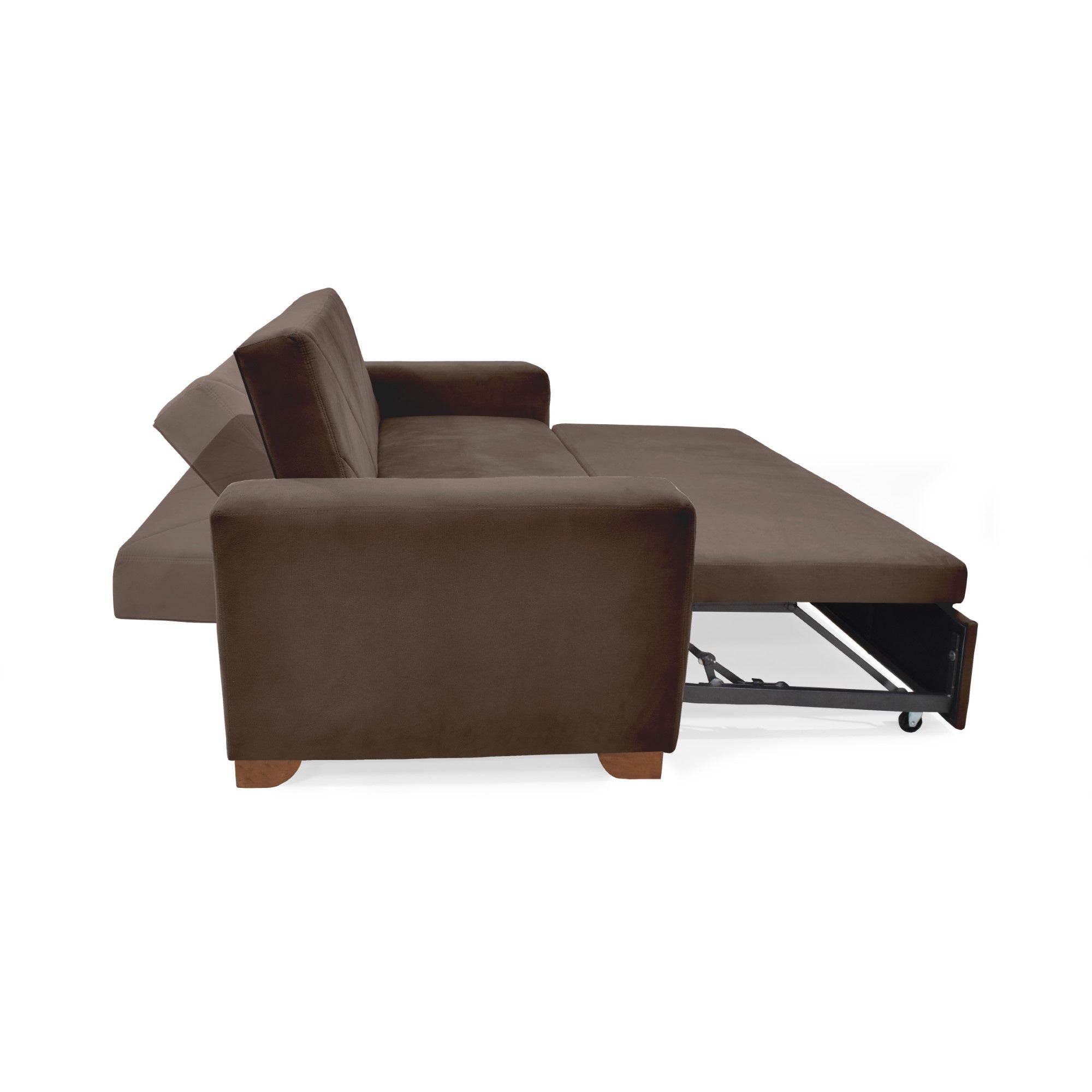 Sofa Cama Vancouver 3 Puestos Tela Chocolate