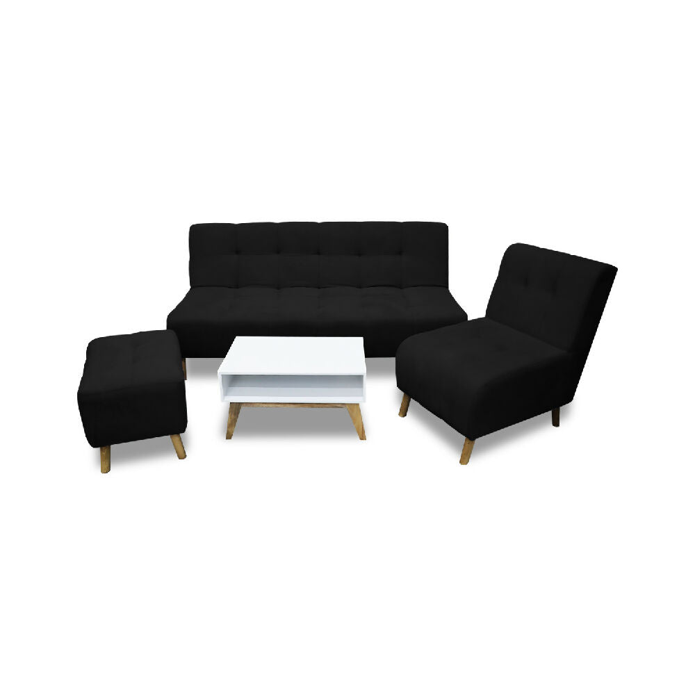 Sala Milán Negro + Mesa de Centro