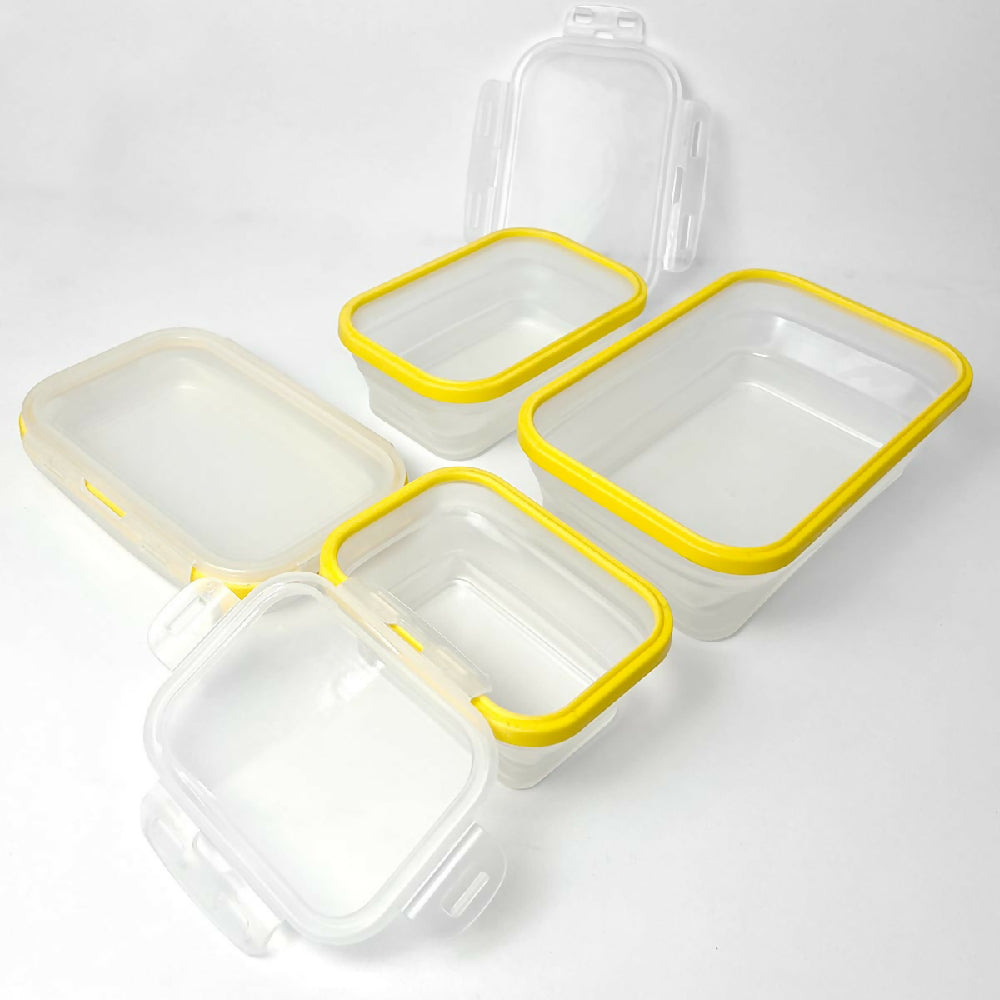 Set x4 Porta Comidas Plegables en Silicona Antiderrames  Prácticos y Reutilizables ST3PR 6