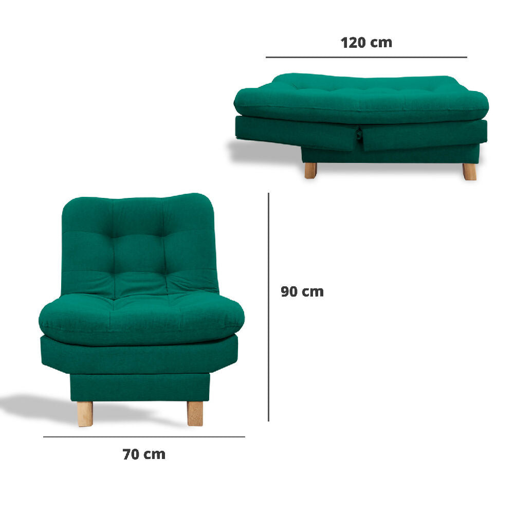 Poltrona Widmer Clic Clac 3 Posiciones Verde