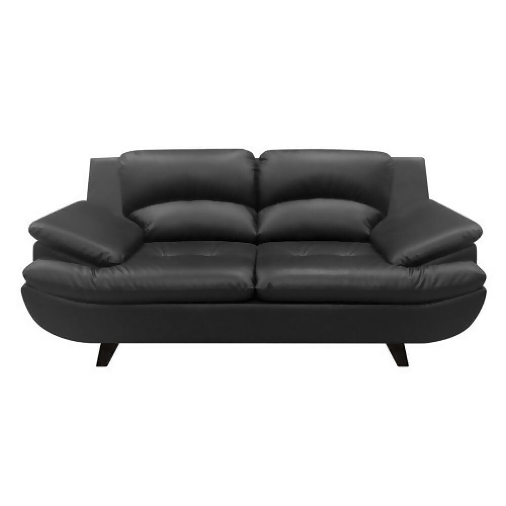 Sofá Cindy 2 Puestos Cuero Sintético Negro