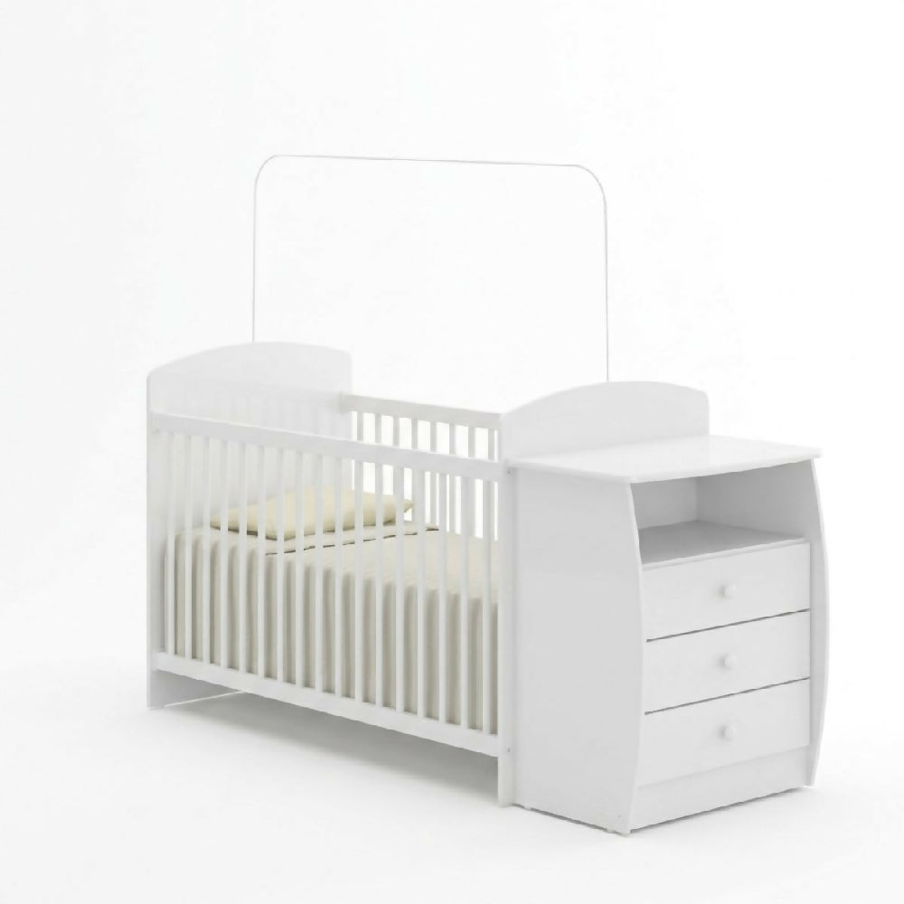 Cuna Bebe Blanca con comoda