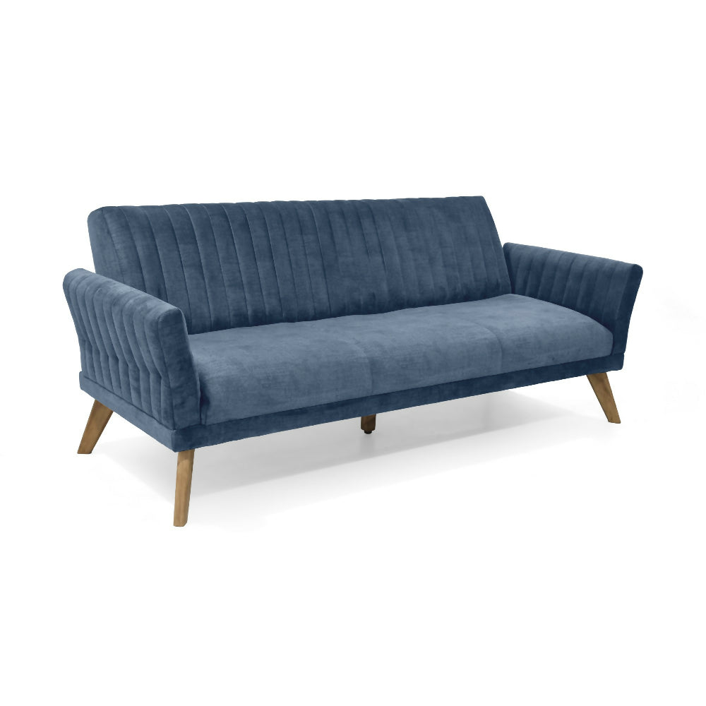 Sofa Cama Pensilvania 205x85x87 Reclinable Tela Azul