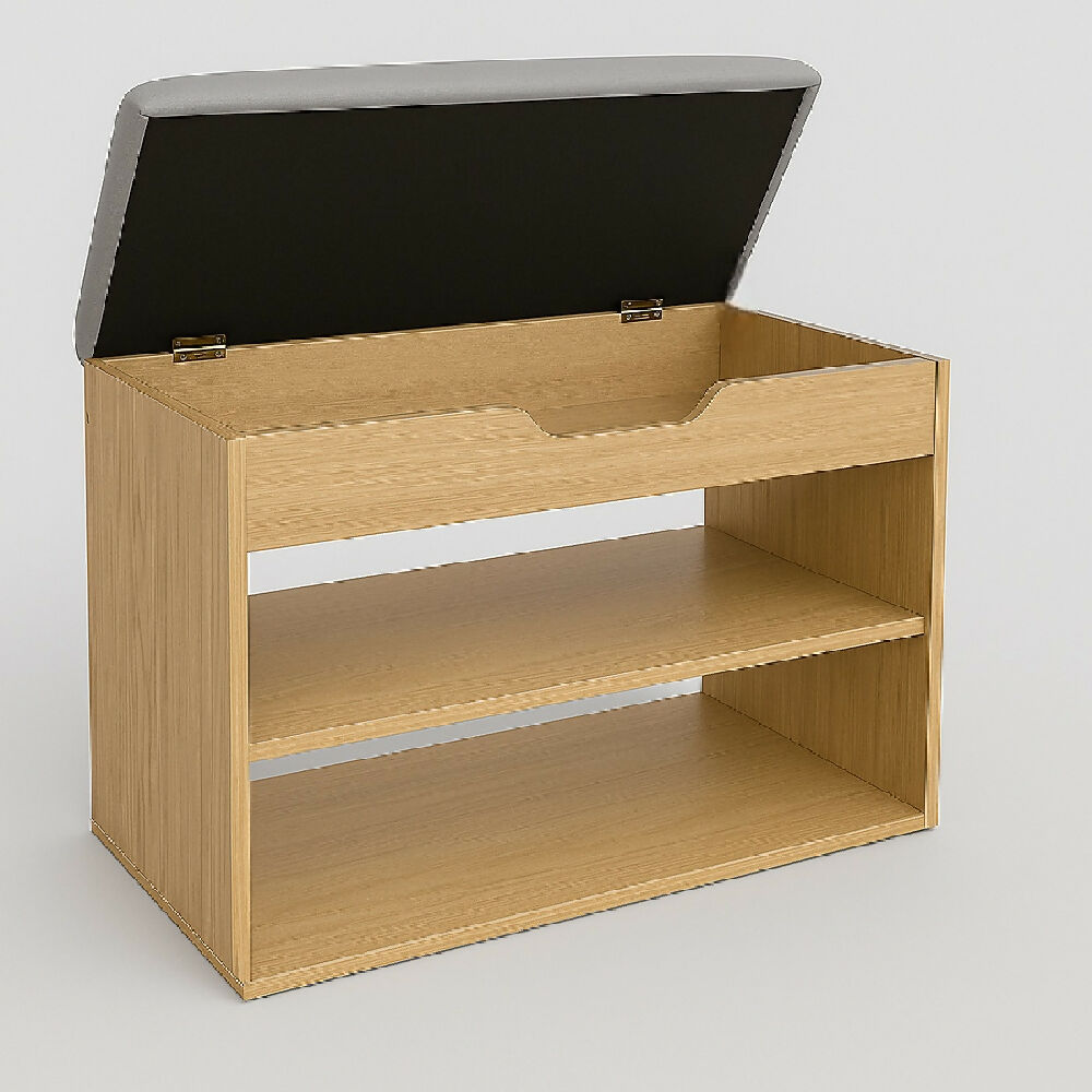 Mueble Organizador Zapatero-Baúl 43x60x30 Madera/Gris