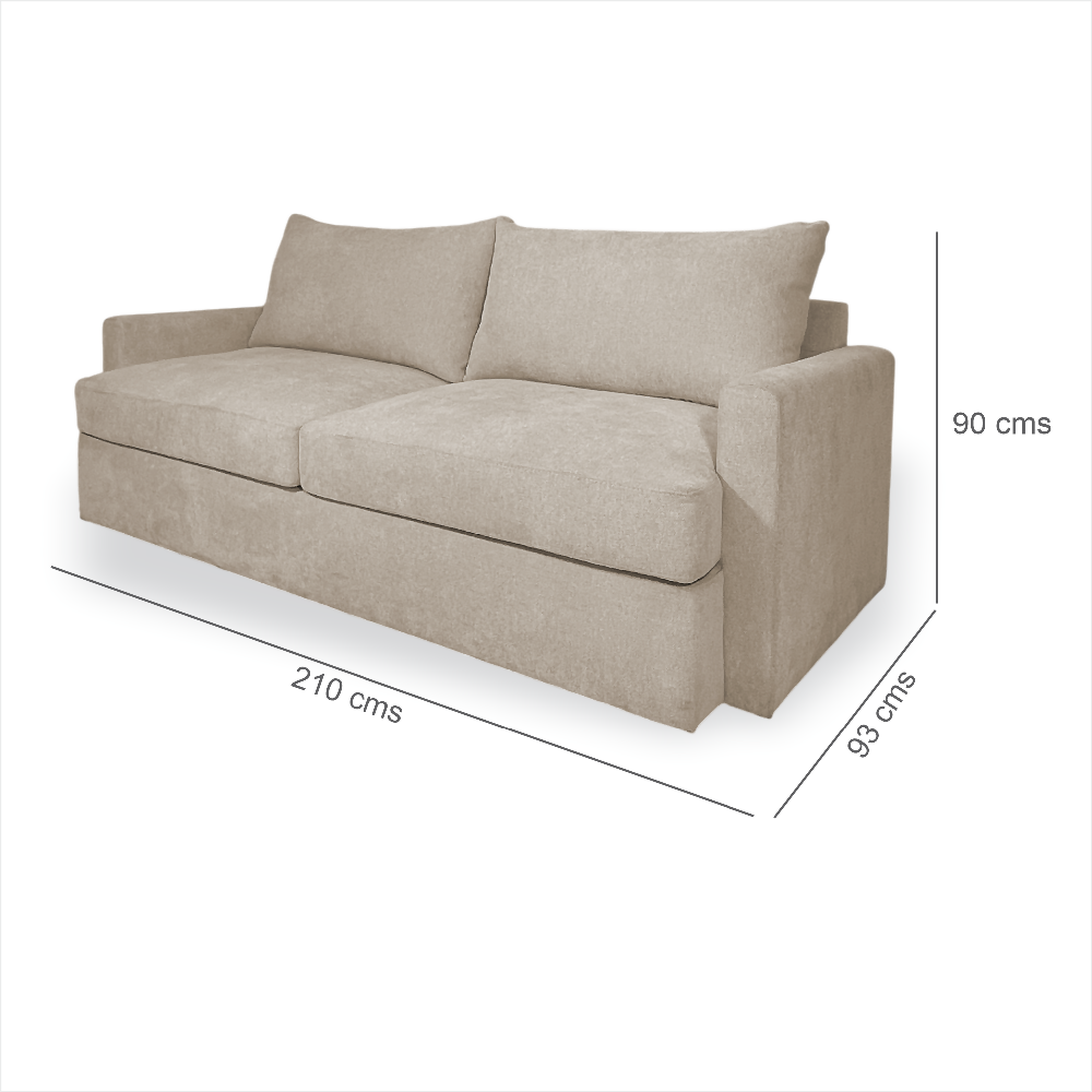 Sofá Crate 3 puestos Taupe