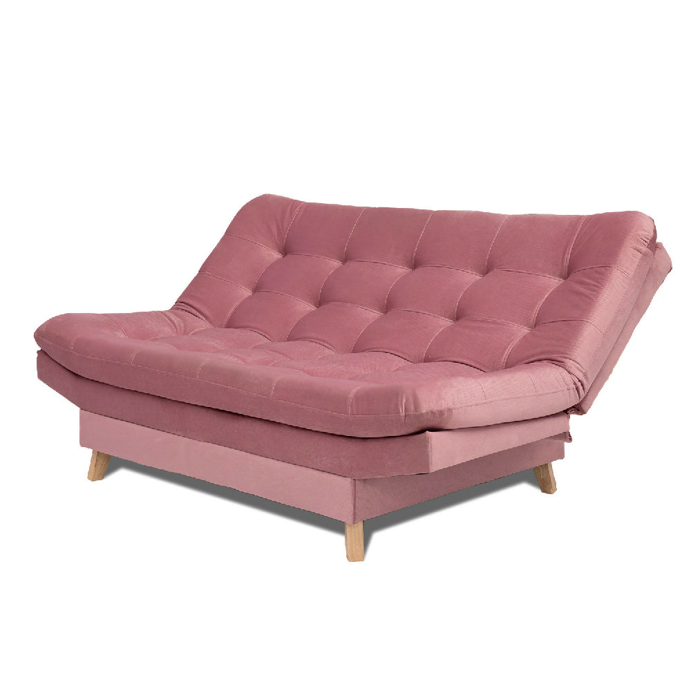 Sofá Cama Valencia Rosa 3 Puestos