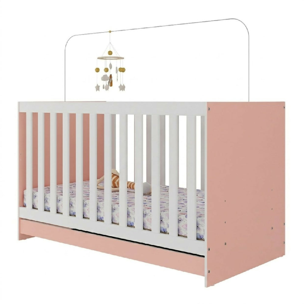 Cuna Bebe Rosa Convertible 3 En 1