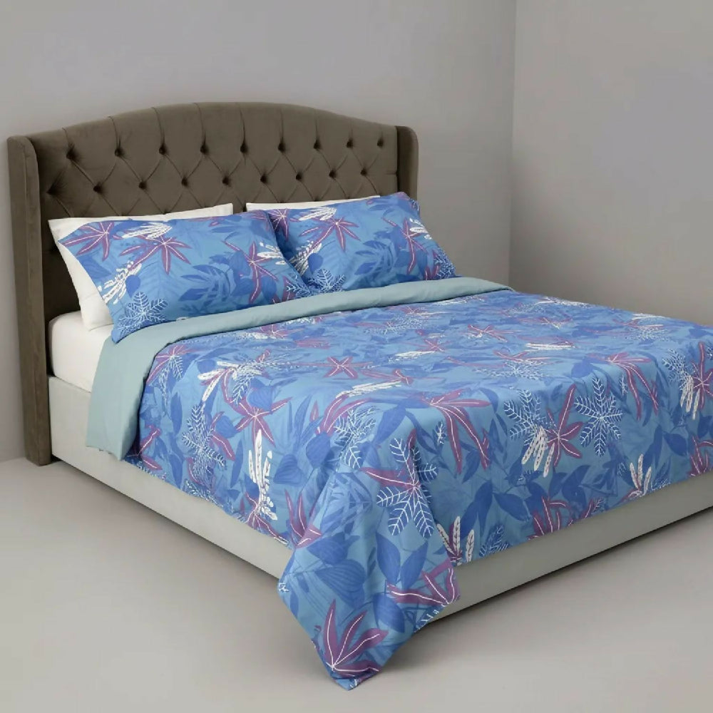 Juego de Sábanas Cama Queen 300 Hilos 100% Algodón Riviera Azul Suaves