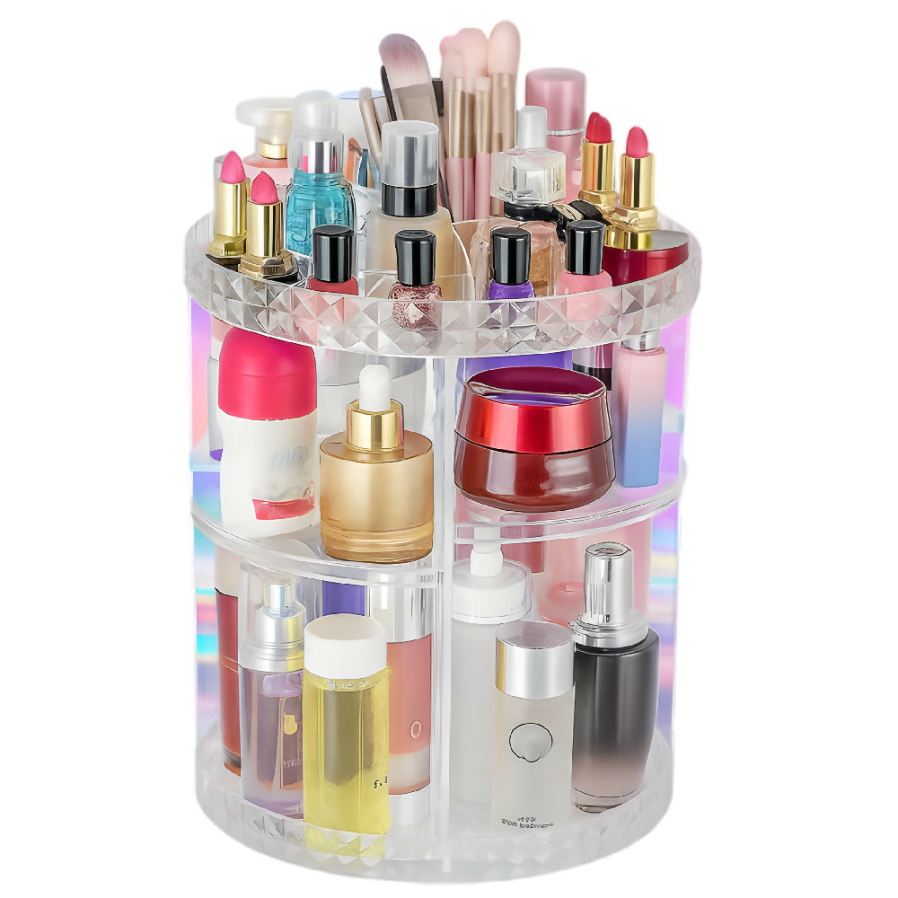 Organizador De Maquillaje Giratorio 360 CX199 Transparente Y Multiusos