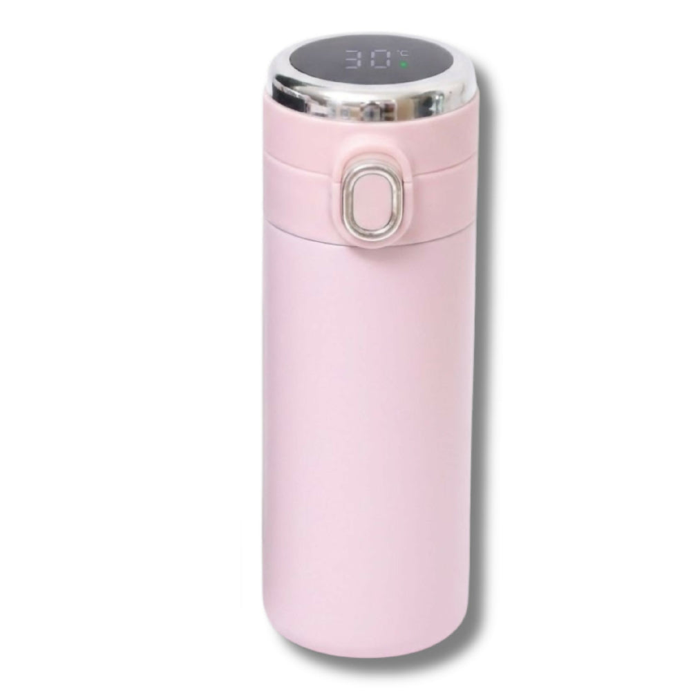 Termo Rosado Digital Inteligente Acero Inoxidable Con Pantalla Sensor