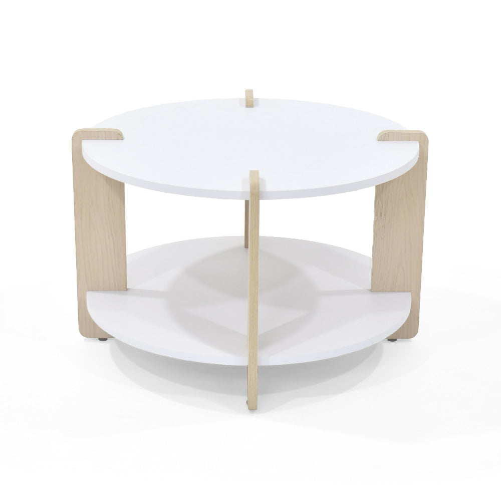 Mesa de Centro Kobe 60x60x40 cm Diseño Moderno Blanco