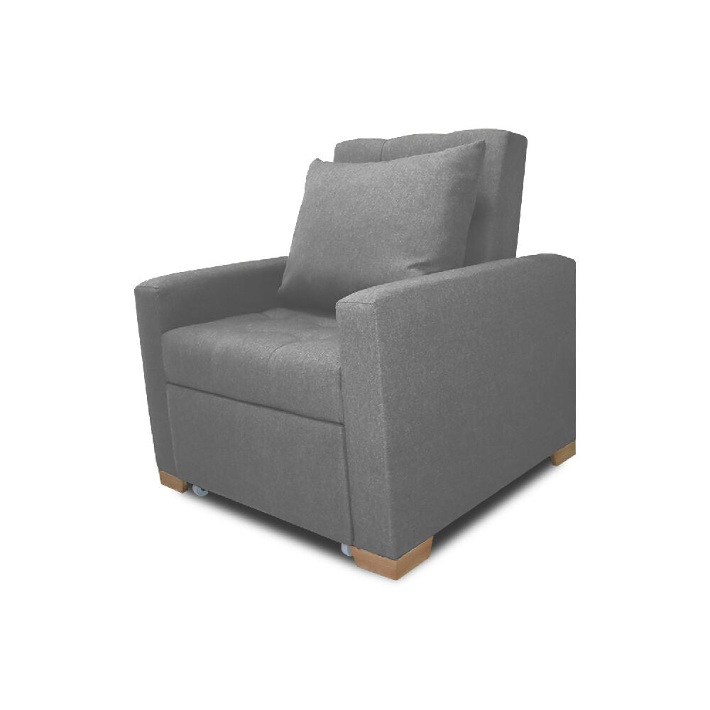 Sofá Cama Unipersonal Sabathy Tela Lino 95X90X94Cm Gris