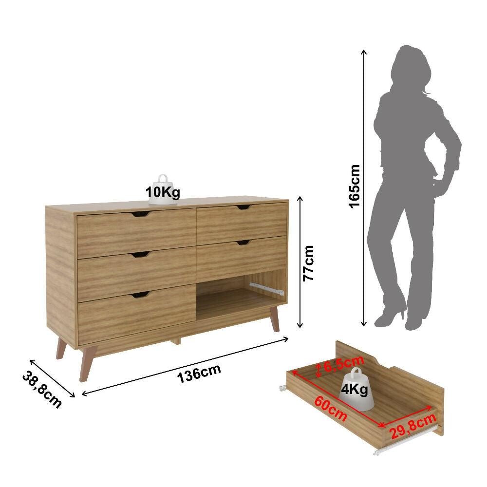 Combo Sofá Cama Atlanta Almendra + Cómoda Dakar Almendra