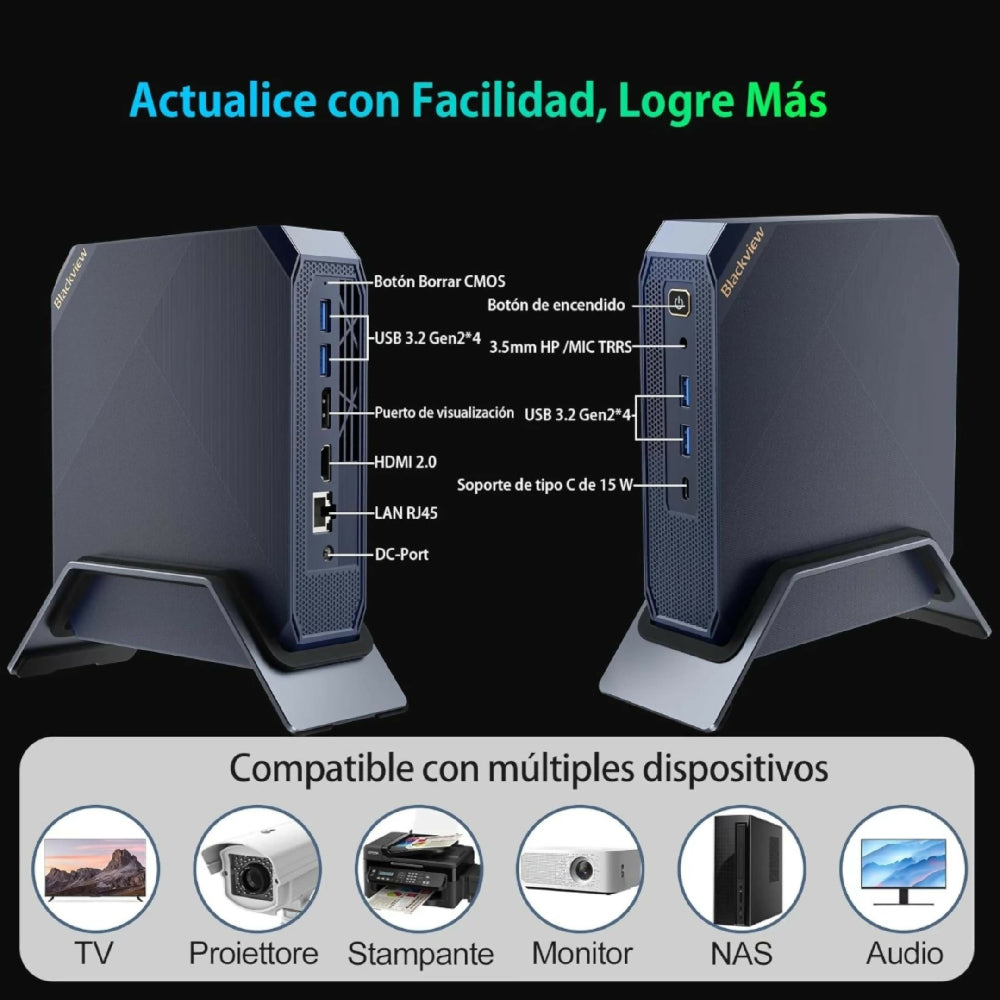 Mini PC Blackview MP200 512GB Para Oficina Y Gaming Ligero