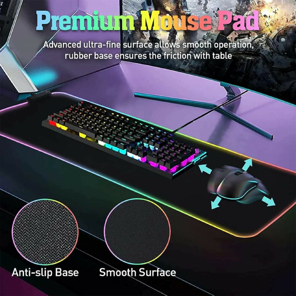 Pad Mouse Gamer Rgb Luz Led 80cm X 30cm RGB-03