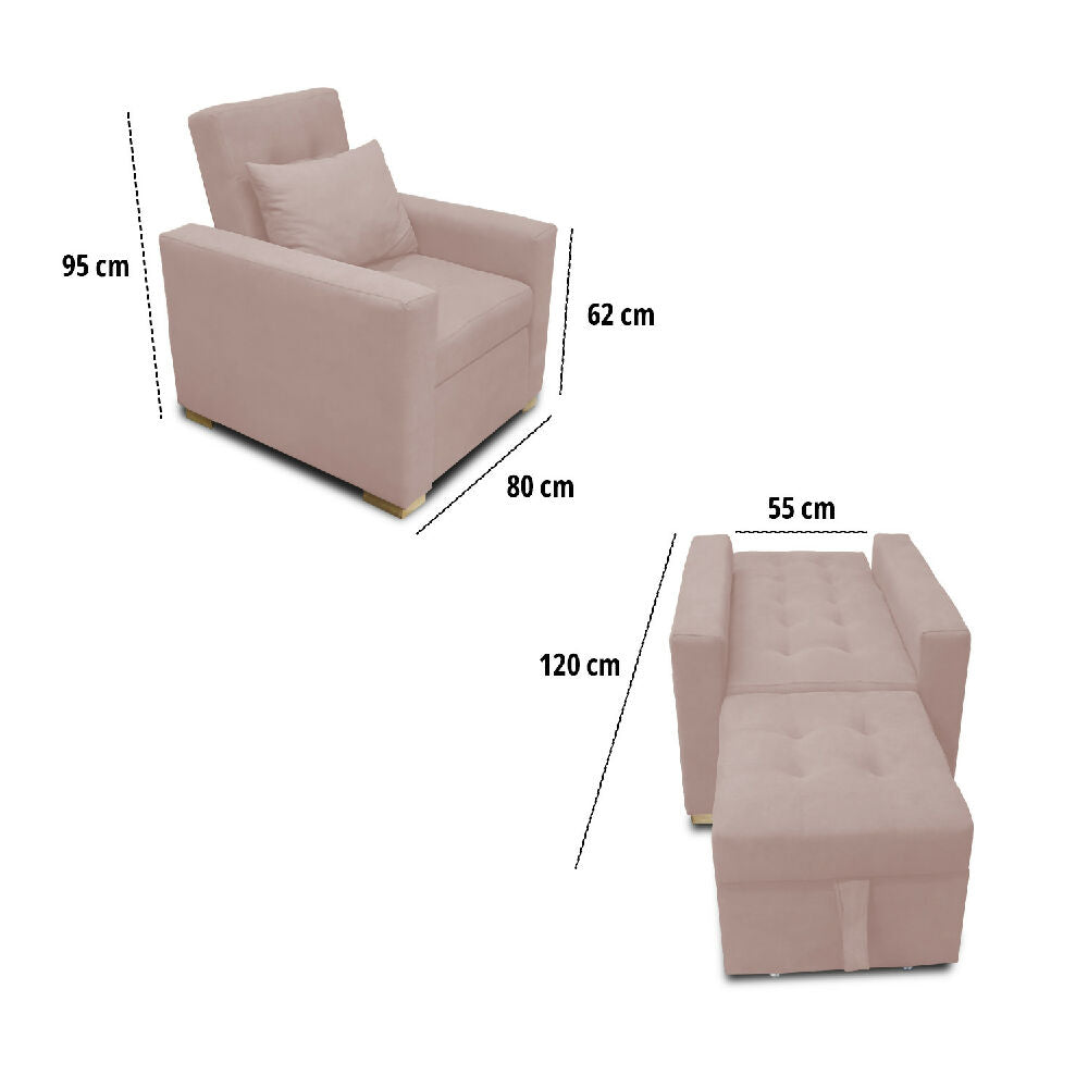Poltrona Mood Multifuncional Reclinable Beige