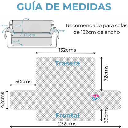 Protector Sofá Forro Mueble Doble Faz 3 Puestos Reversible