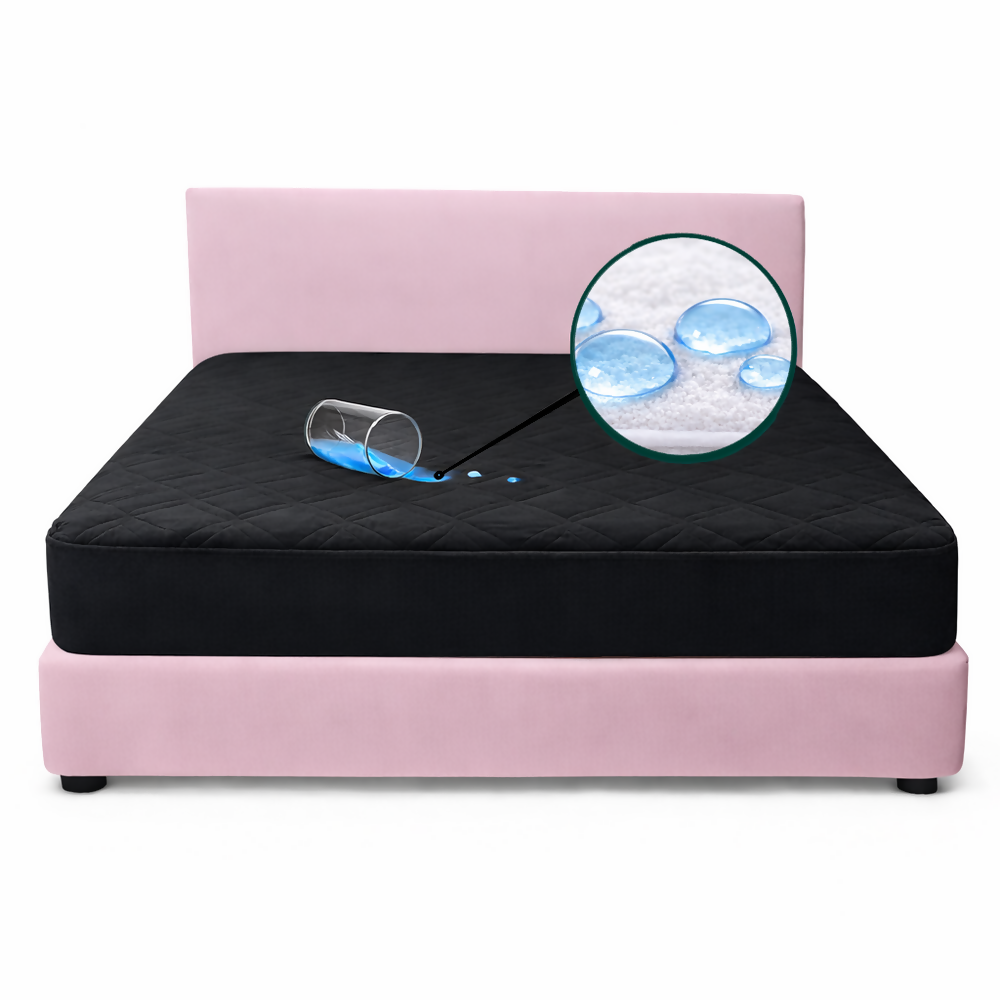 Protector colchon semidoble antifluido negro 120x190cm