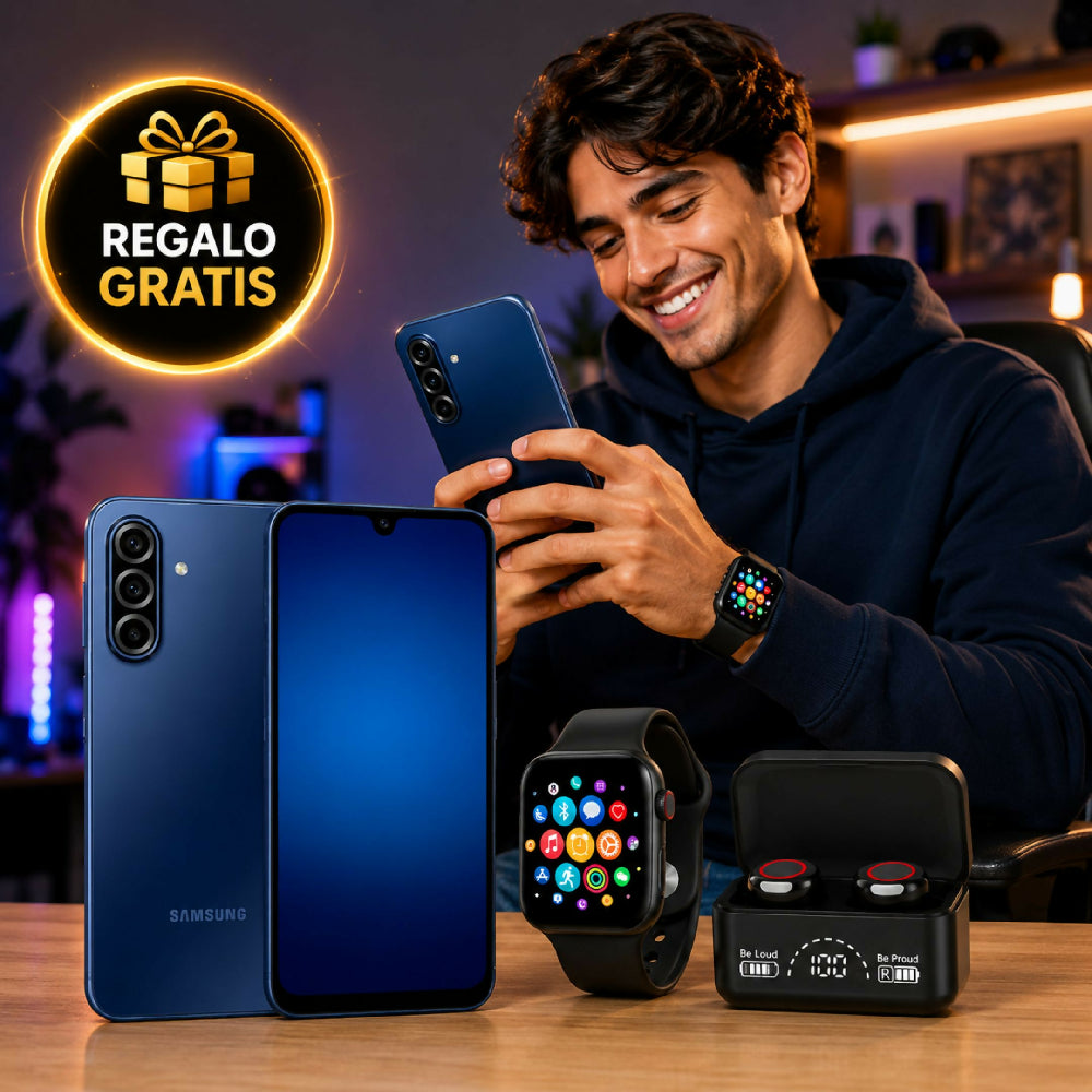 Celular Samsung A17 256GB 4G + Obsequio Audífonos Y Smartwatch Azul