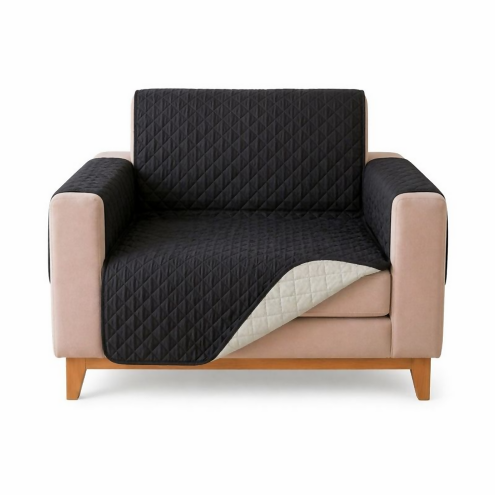 Protector sofa 1 puesto negro gris