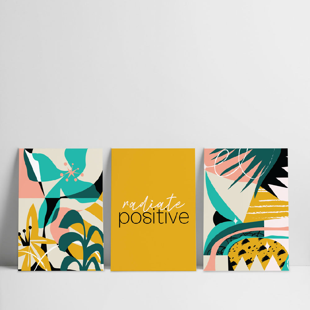 Cuadros decorativos Triptico Radiate Positive 30x40