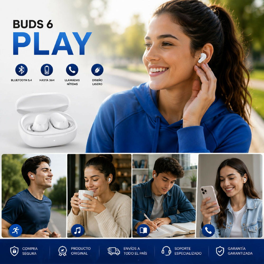 Audífonos Inalámbricos Redmi Buds 6 Play Blanco Bluetooth Originales