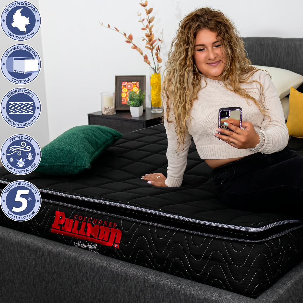 Colchón Pullman Orthopack BTU Mohnblatt Negro King 200 x 200
