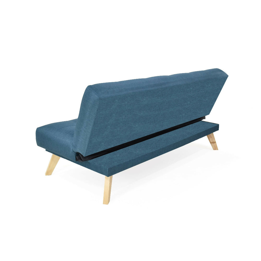 Sofa Cama Porto 182x85x85 Reclinable 3 posiciones Tela Azul