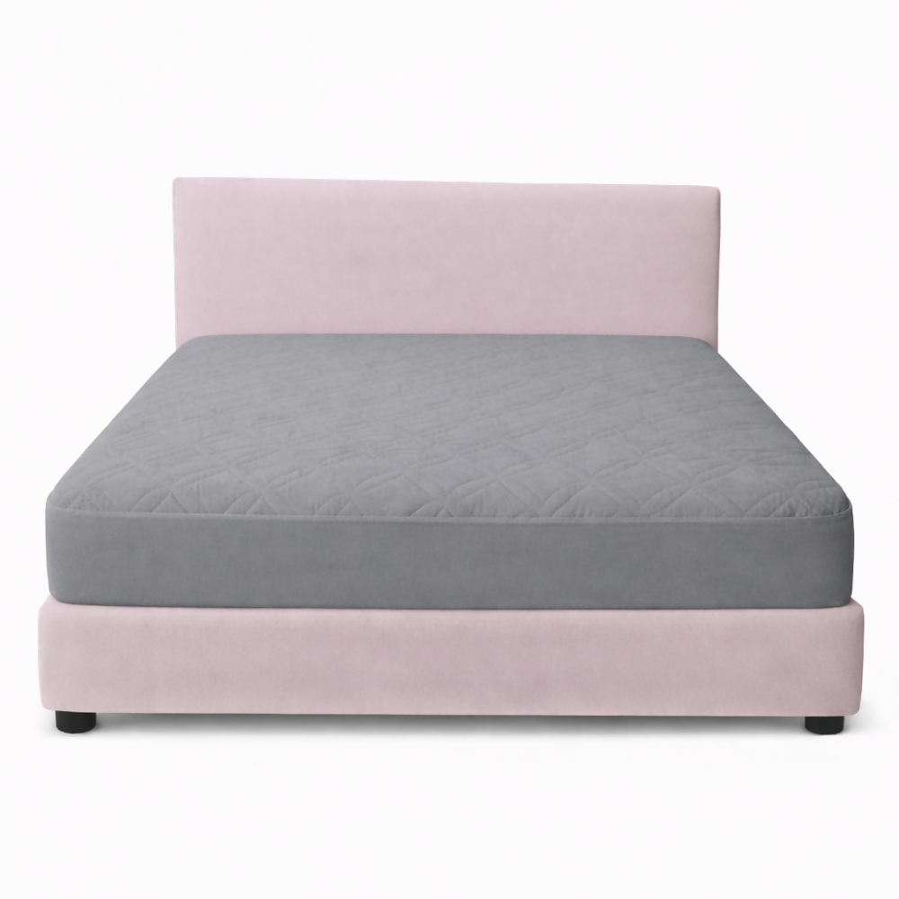 Protector colchon doble acolchado gris 140x190cm