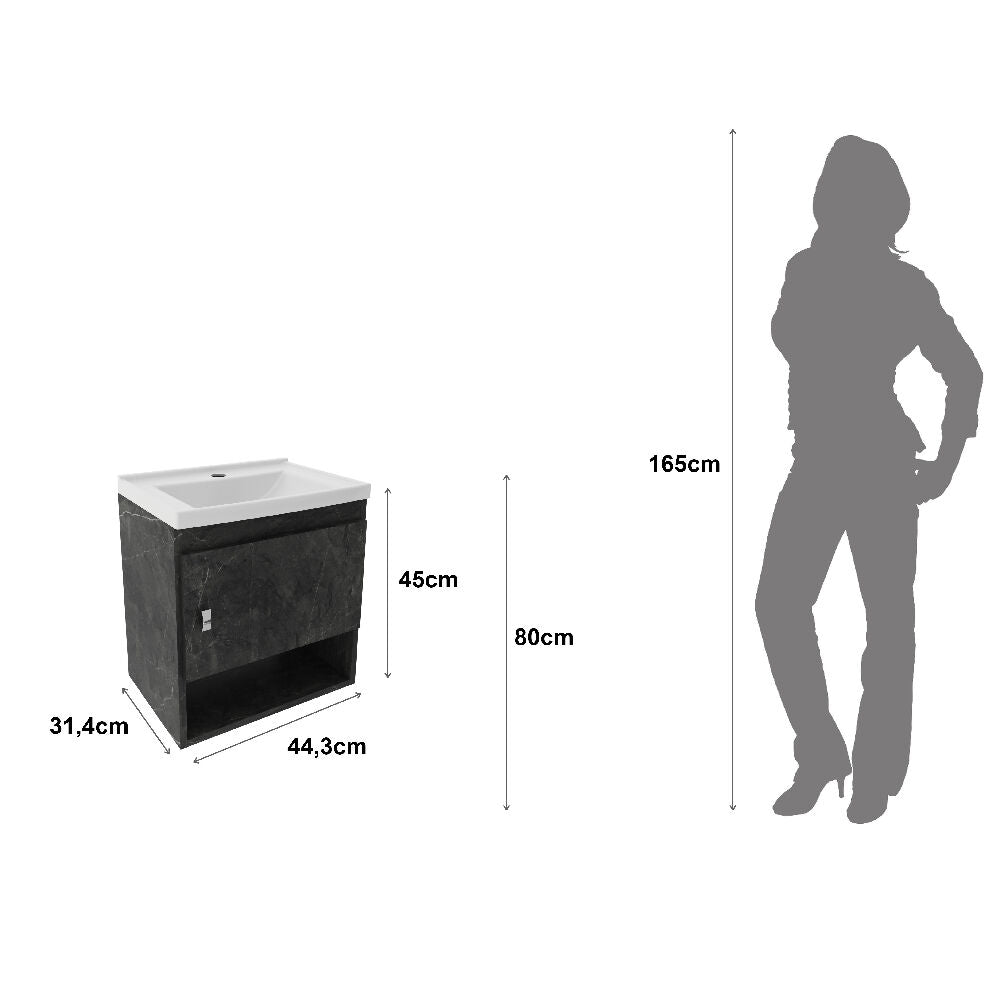 Mueble de Baño con Lavamanos Linz - Mármol grafito