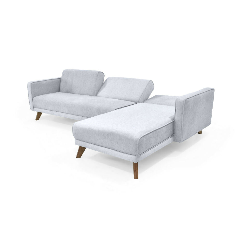Sofa Cama en L Chelsea Izquierdo 265x160x76 Tela Plata