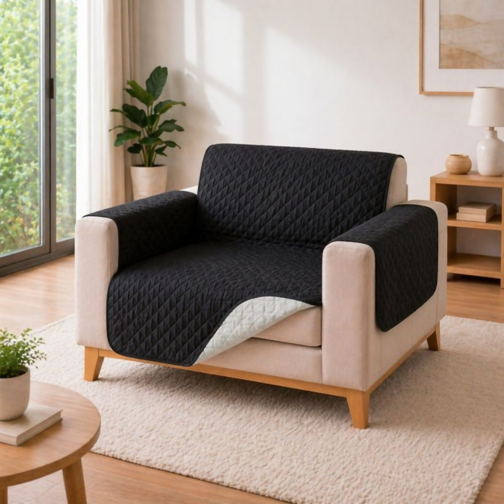 Protector sofa 1 puesto negro gris