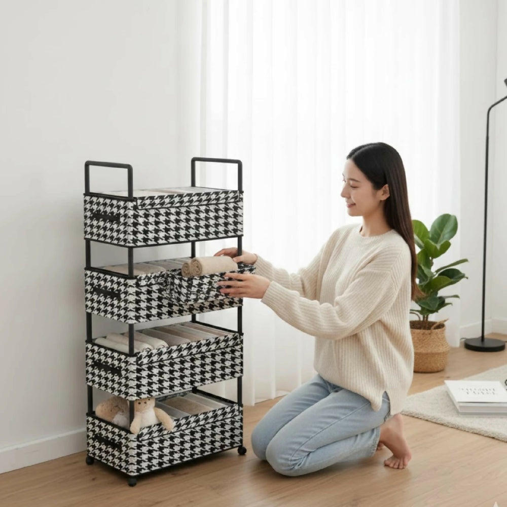 Estante Para Ropa 4 Niveles Y Estructura De Acero Reforzada
