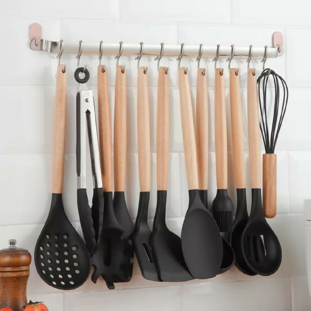 Set 12 Utensilios para Cocina Silicona Resistentes al Calor