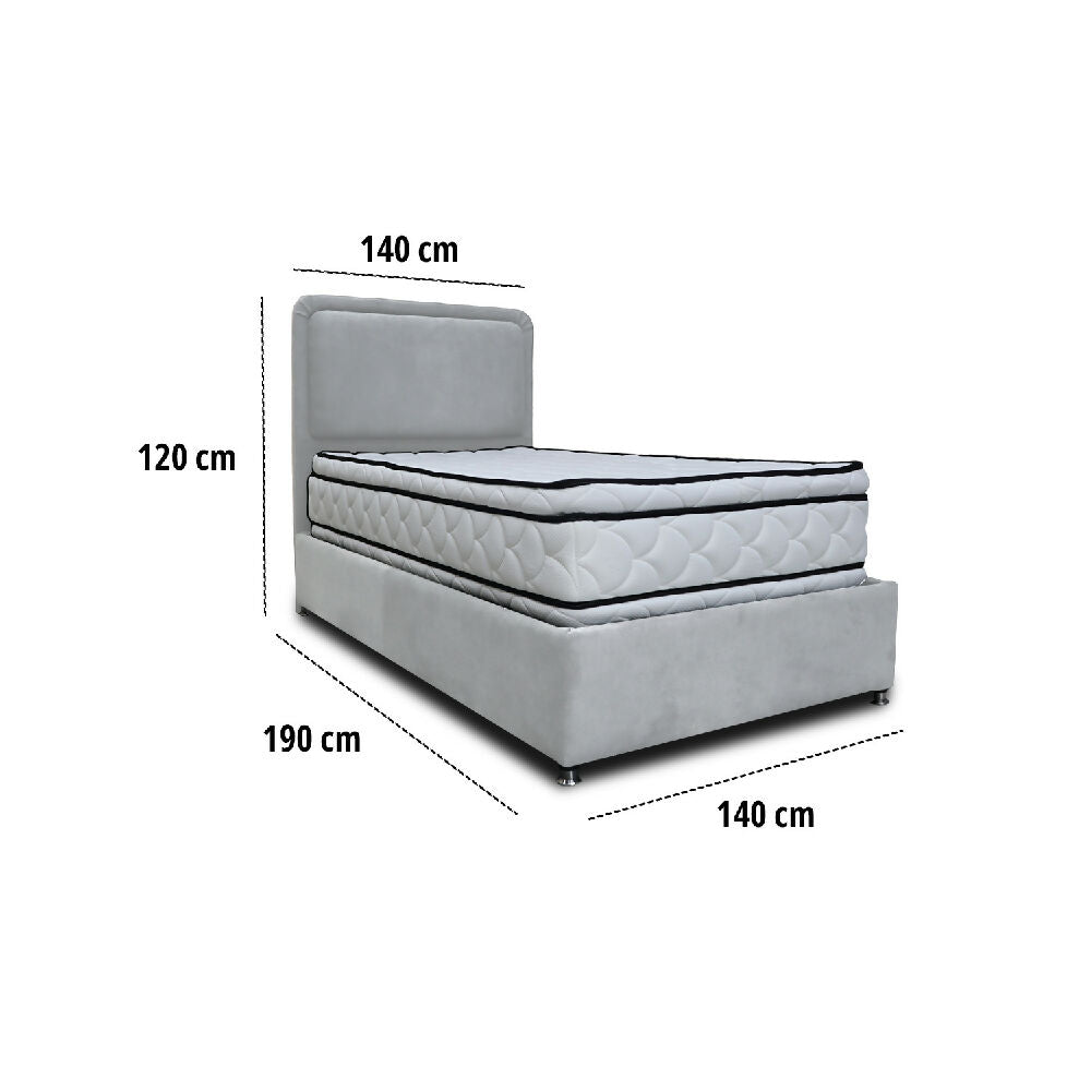 Combo Basecama Nube doble 140x190 mas Espaldar Gris Claro