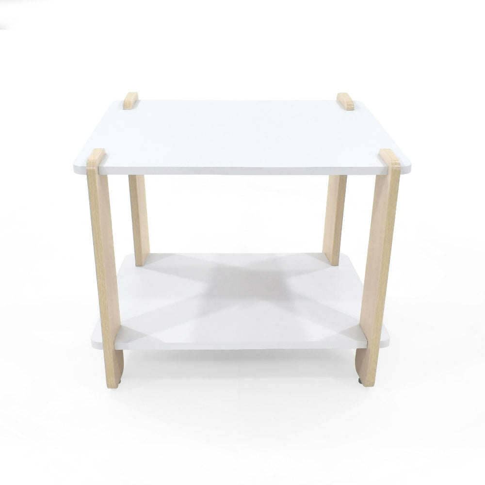 Mesa de Noche Kobe 55x45x40 cm Diseño Moderno Blanco