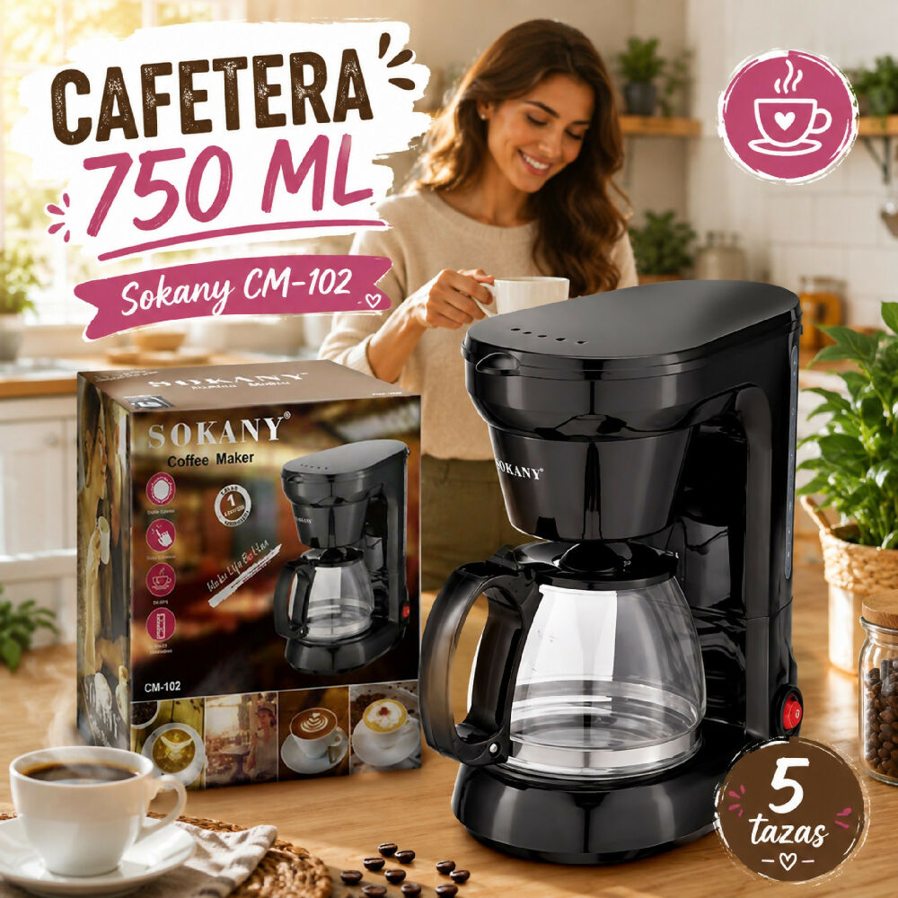 Cafetera Electrica Anti Goteo 750 ML T2-346 Maquina De Cafe