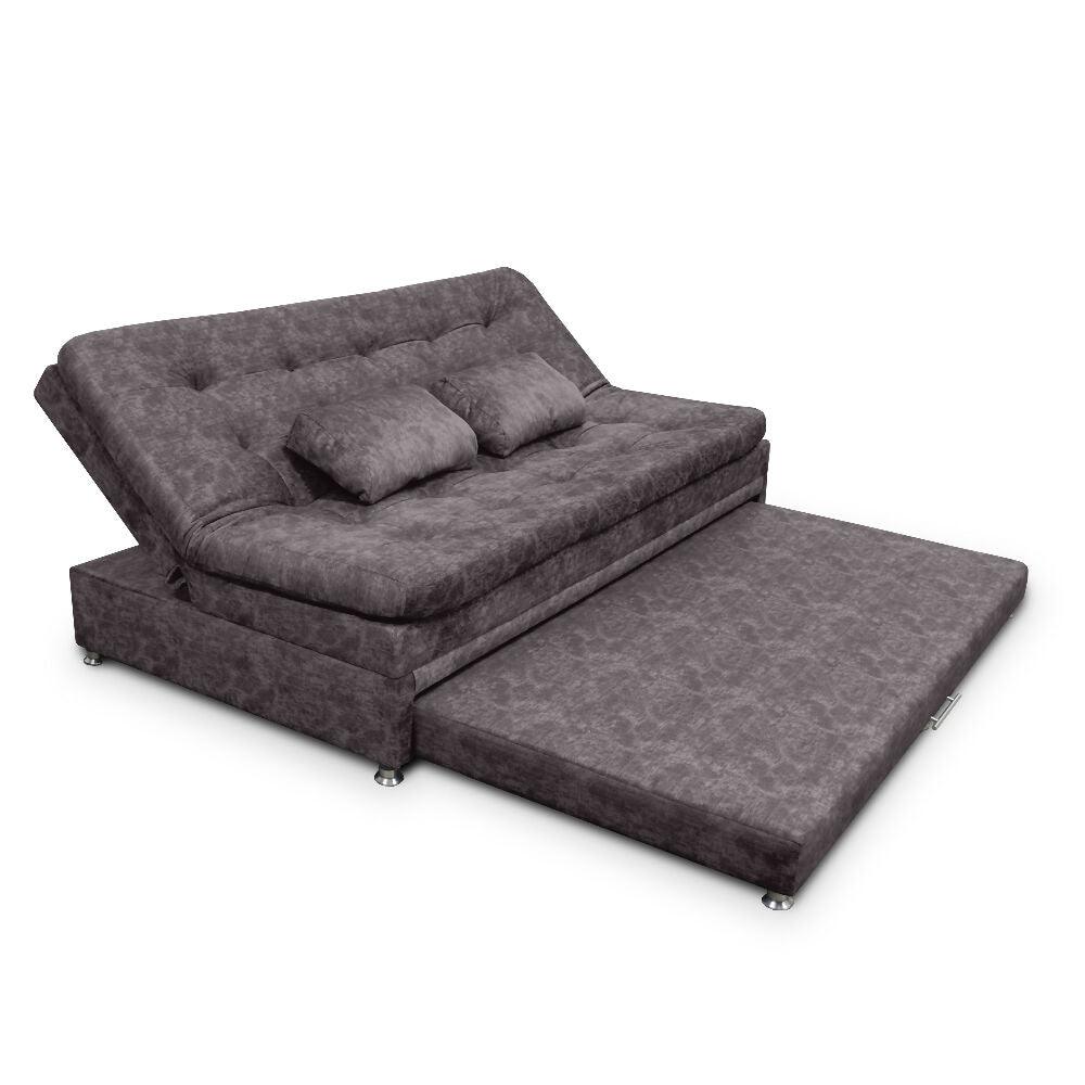 Sofa cama Nido Tarima Olsen Tela Café - Incluye Cojines