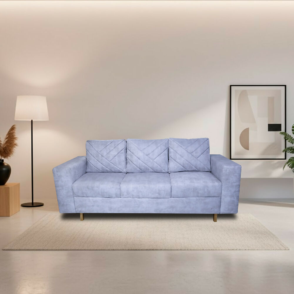 Sofa Amsterdam 3Ptos En Tela Amiglable Con Mascotas 205X72X75 Cm Hielo