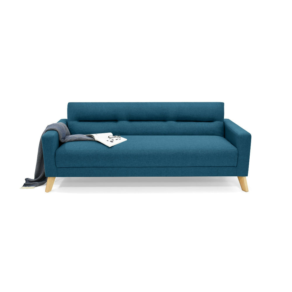 Sofa Cama Sion 206x90x82 Reclinable Tela Azul