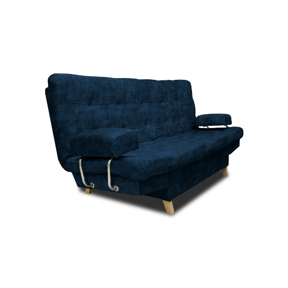 Sofá Cama Blum Clic Clac 3 Posiciones Tela Amigable Con Mascotas 185X90X80 Azul Petroleo