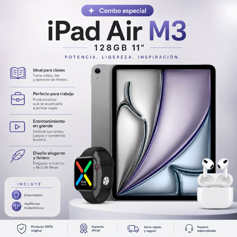 Tablet Apple IPad Air 11 M3 128gb Diseño UltraDelgado Gris + Obsequio