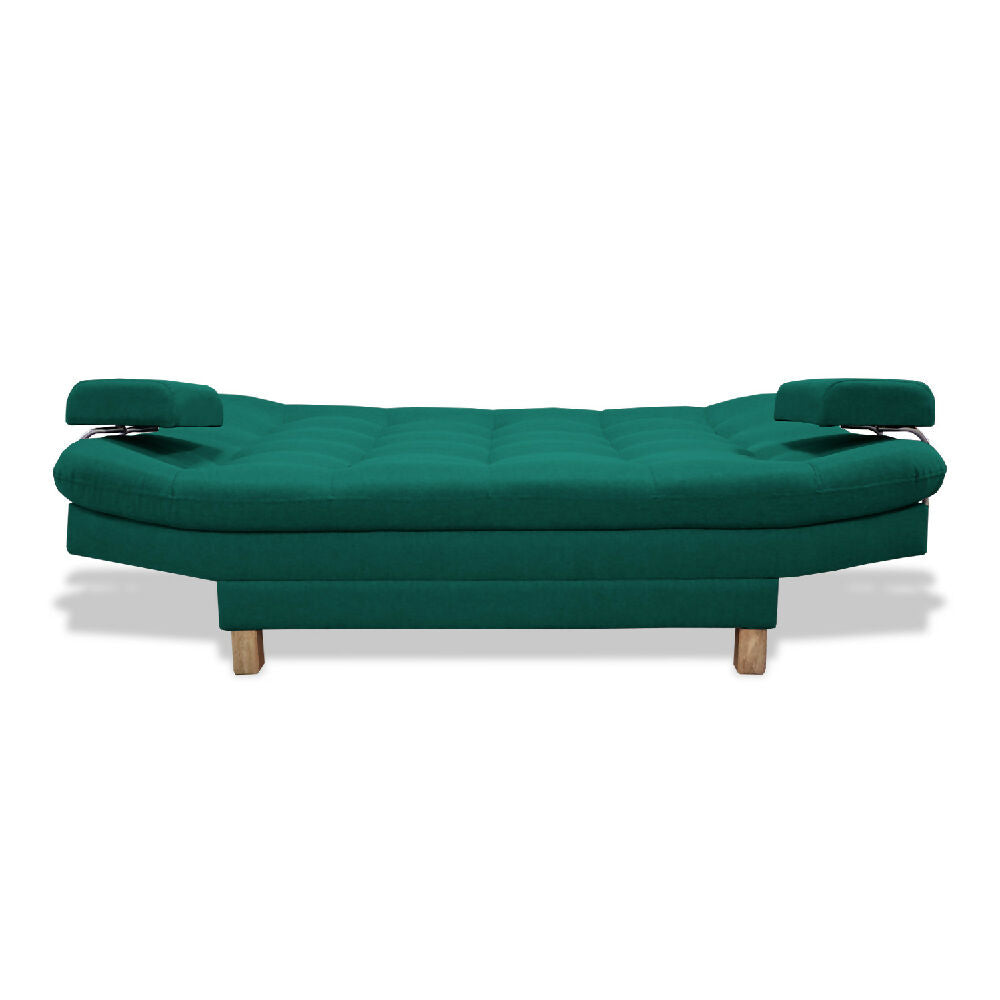 Sofacama Brunner 3 Posiciones Con Brazos extraíbles Verde + Cojines Decorativos
